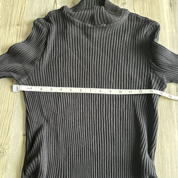Gap Maternity Black Long Sleeve Ribbed Stretch Mock Neck Midi Sweater Dress Sz S - Picture 5 of 7